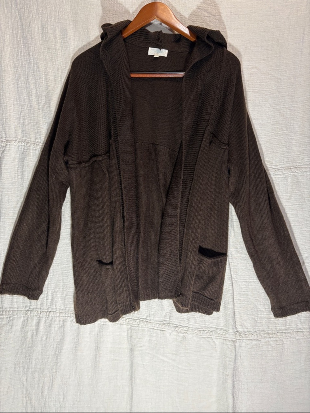 Maurices Hooded Open-Front Cardigan in Brown